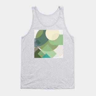 Modern Geometric Pattern Sage Teal Retro Style Tank Top